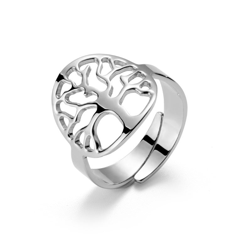 Ein Damenring mit Lebensbaum, Einheitsgröße, aus 925 Silber