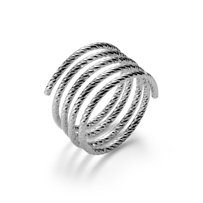Ein fünffacher Damenring, Einheitsgröße, aus 925 Silber