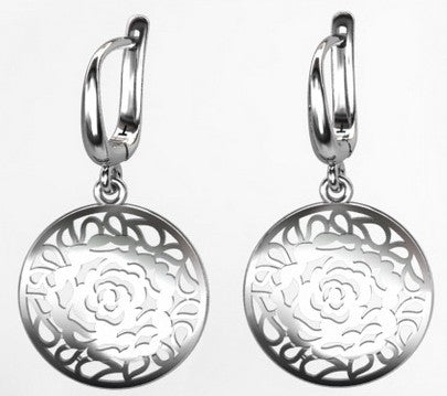 Silberohrringe, Klappverschluss, rhodiniert, aus 925 Silber, 20 mm, Anlaufgeschützt