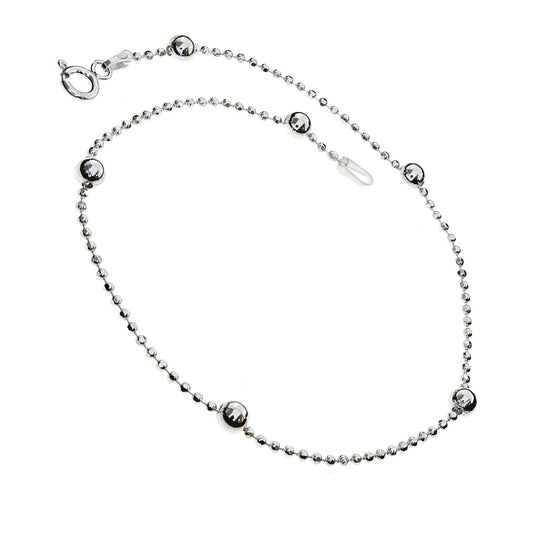 Kugelketten-Armband aus 925 Silber, Anlaufgeschützt, Breite 1,9 mm, Länge 19 cm