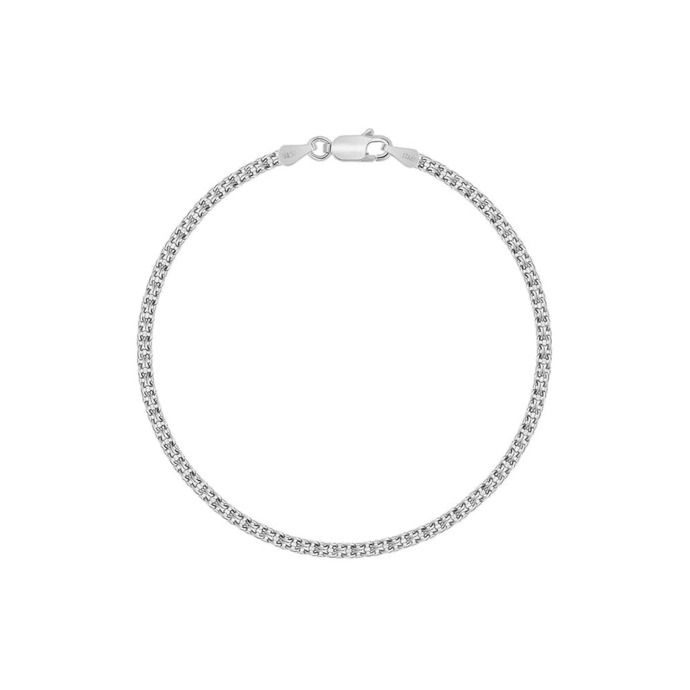 2-faches Bismarck-Armband aus 925 Silber, Anlaufgeschützt, Breite 3,0 mm, Länge 19 cm