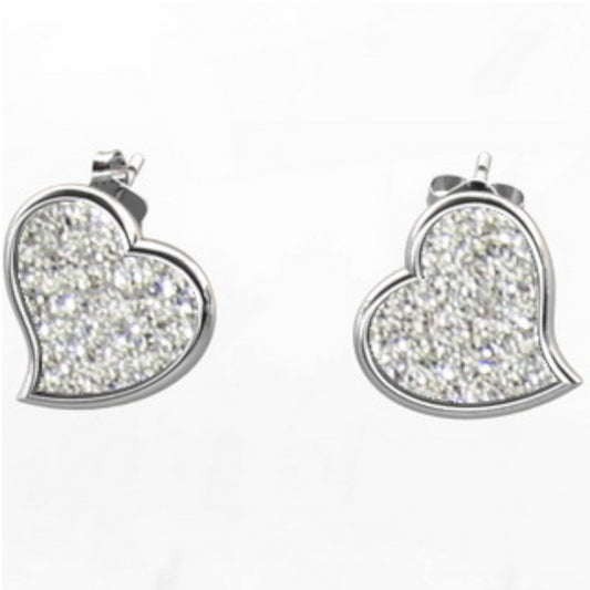 Silberohrringe Herzen, Stecker aus 925 Silber,  mm, Anlaufgeschützt