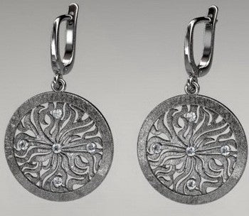Silberohrringe, Klappverschluss, rhodiniert, aus 925 Silber, 20 mm, Anlaufgeschützt
