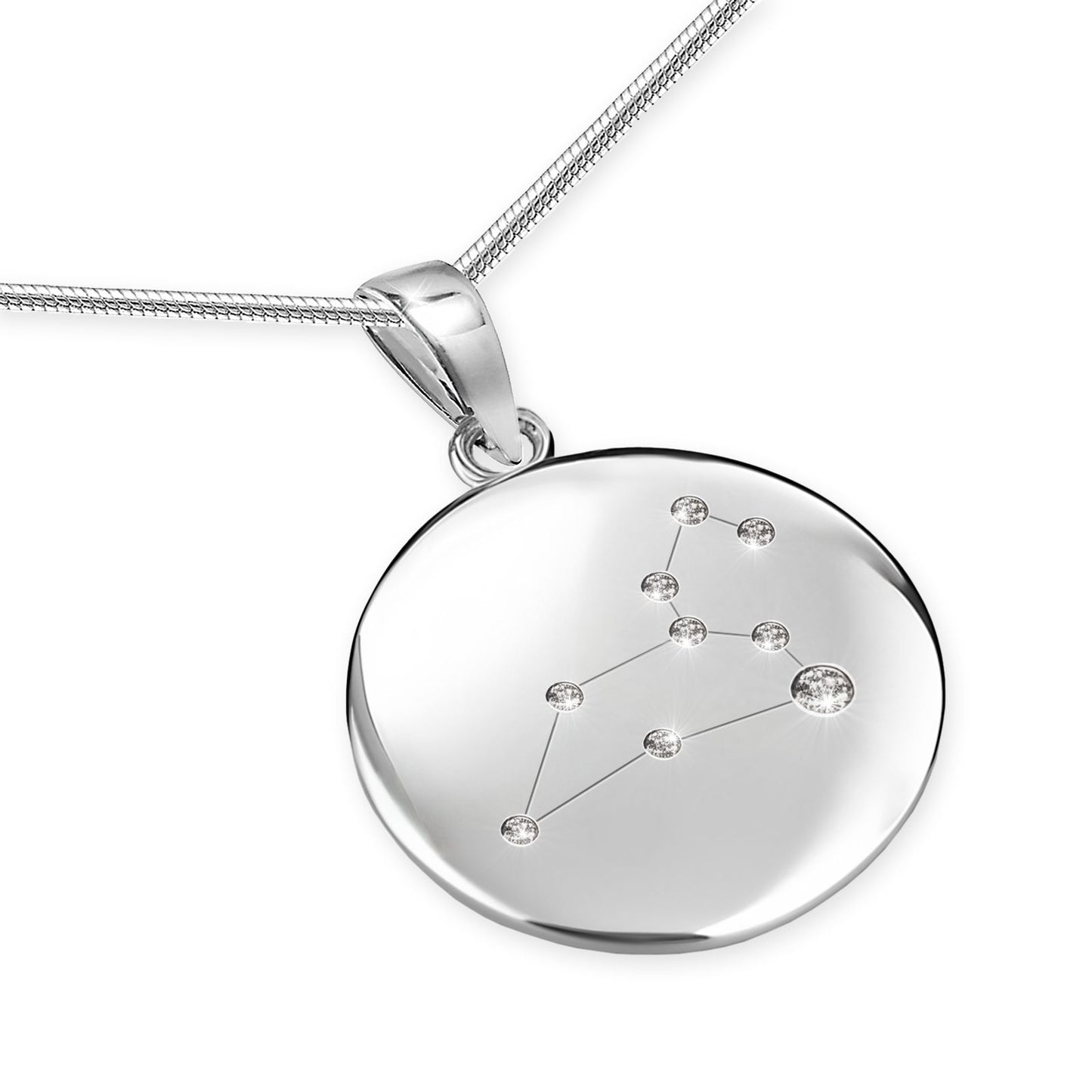 Ein Sternzeichenanhänger Löwe, aus 925 Silber, Anlaufgeschützt, Durchmesser ca. 20 mm (ohne Kette)