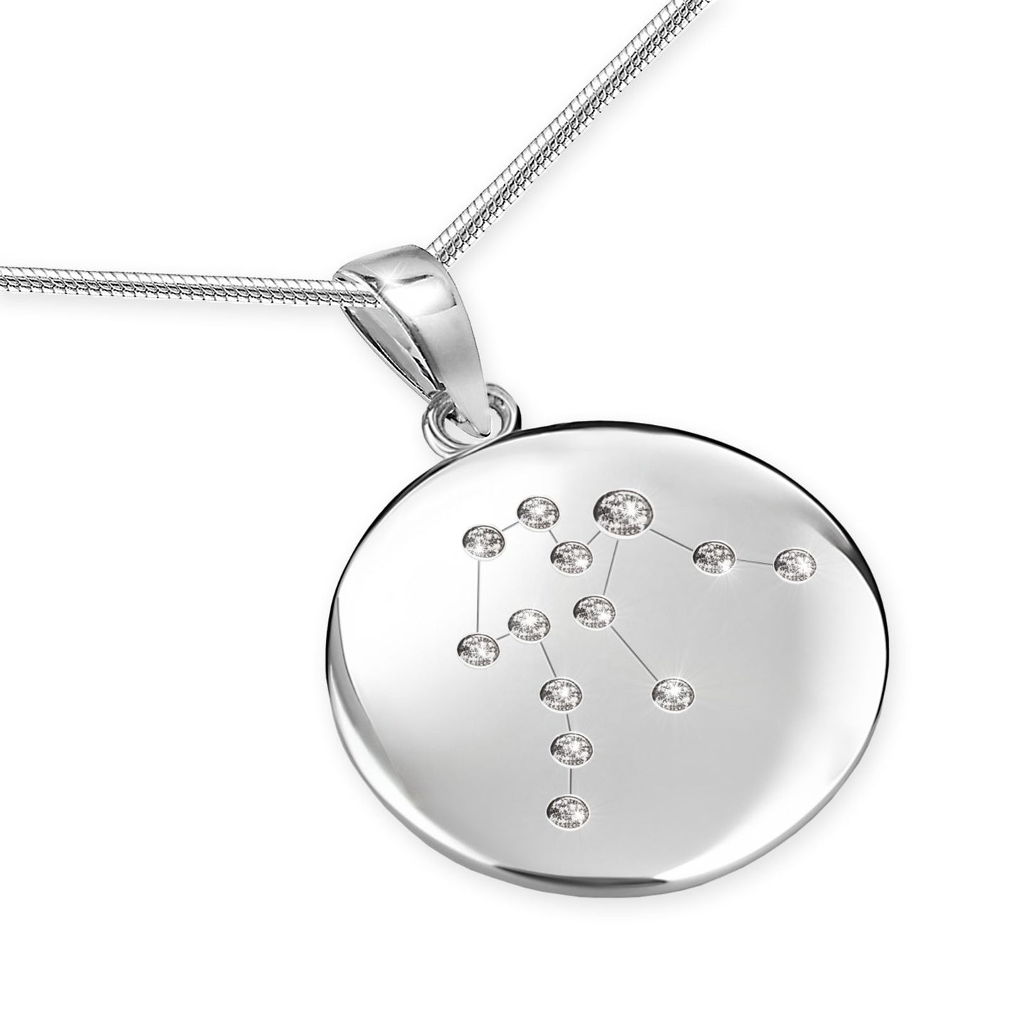 Ein Sternzeichenanhänger Wassermann, aus 925 Silber, Anlaufgeschützt, Durchmesser ca. 20 mm (ohne Kette)