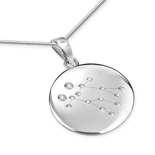 Ein Sternzeichenanhänger Zwillinge, aus 925 Silber, Anlaufgeschützt, Durchmesser ca. 20 mm (ohne Kette)