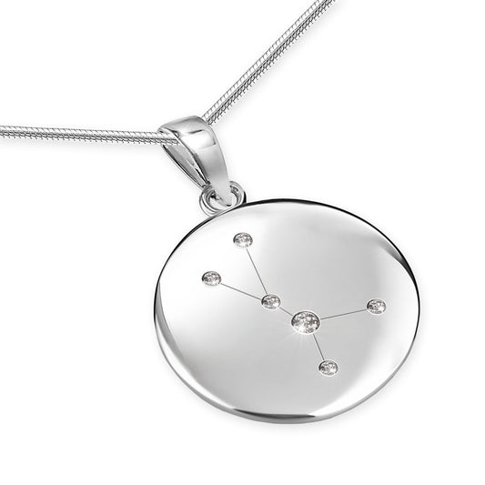 Ein Sternzeichenanhänger Krebs, aus 925 Silber, Anlaufgeschützt, Durchmesser ca. 20 mm (ohne Kette)