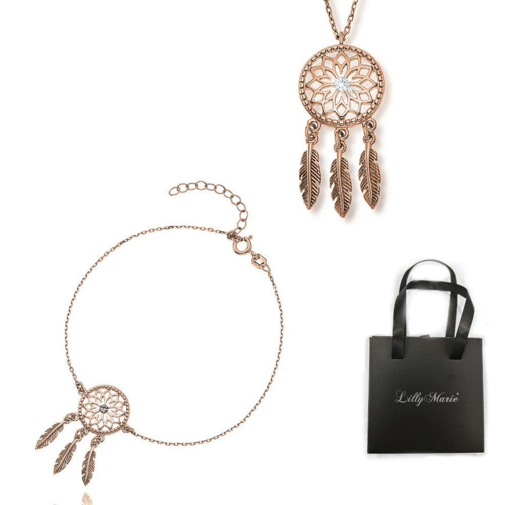 Traumfänger Kette und Armband mit Verpackung für Vitrine/Geschenkläden