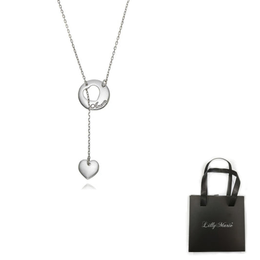 Feine Kette mit rundem Anhänger und Ohrringe mit Geschenkverpackung für Vitrine/Geschenkläden