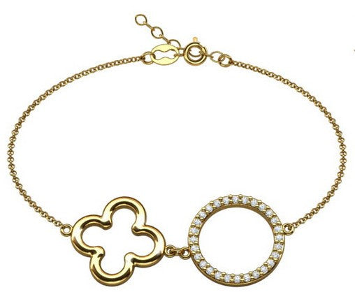 Ein Klee-Armband aus 925 Silber, Anlaufgeschützt Breite 0,6 mm, Länge 16-19,5 cm
