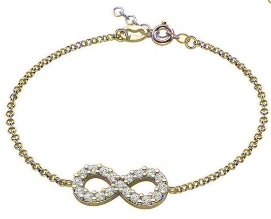 Ein Ewigkeit-Armband aus 925 Silber, Anlaufgeschützt Breite 0,6 mm, Länge 16-19,5 cm