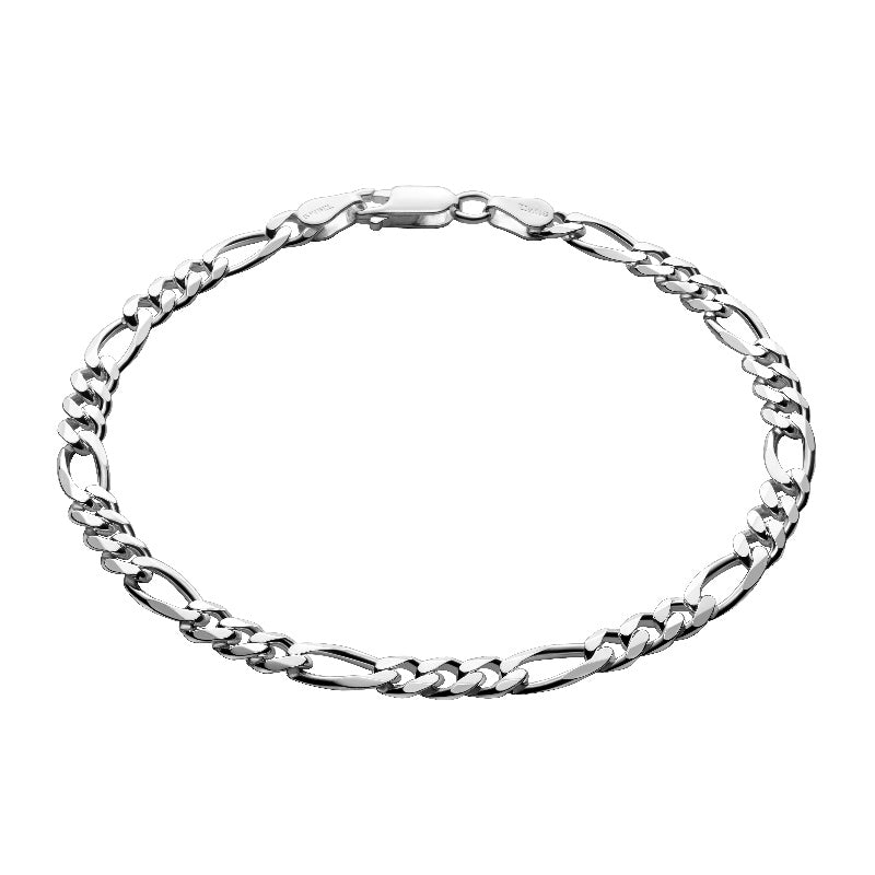 Figaro Armband, 925 Silber, Anlaufgeschützt Breite 5 mm, Länge 17+2 cm