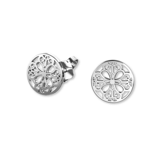 Runde Silberohrringe, rhodiniert, Stecker aus 925 Silber, Anlaufgeschützt