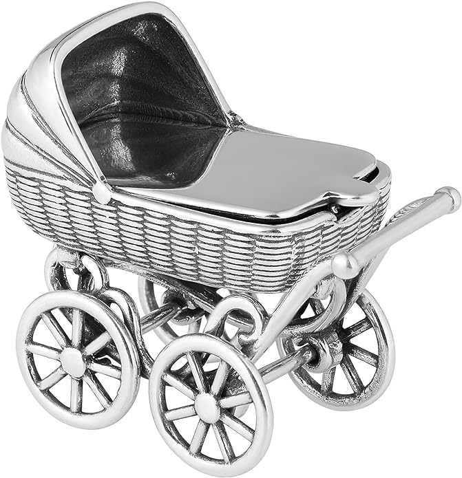 Kinderwagen aus 925 Silber, 27mm x 30mm, oxidiert