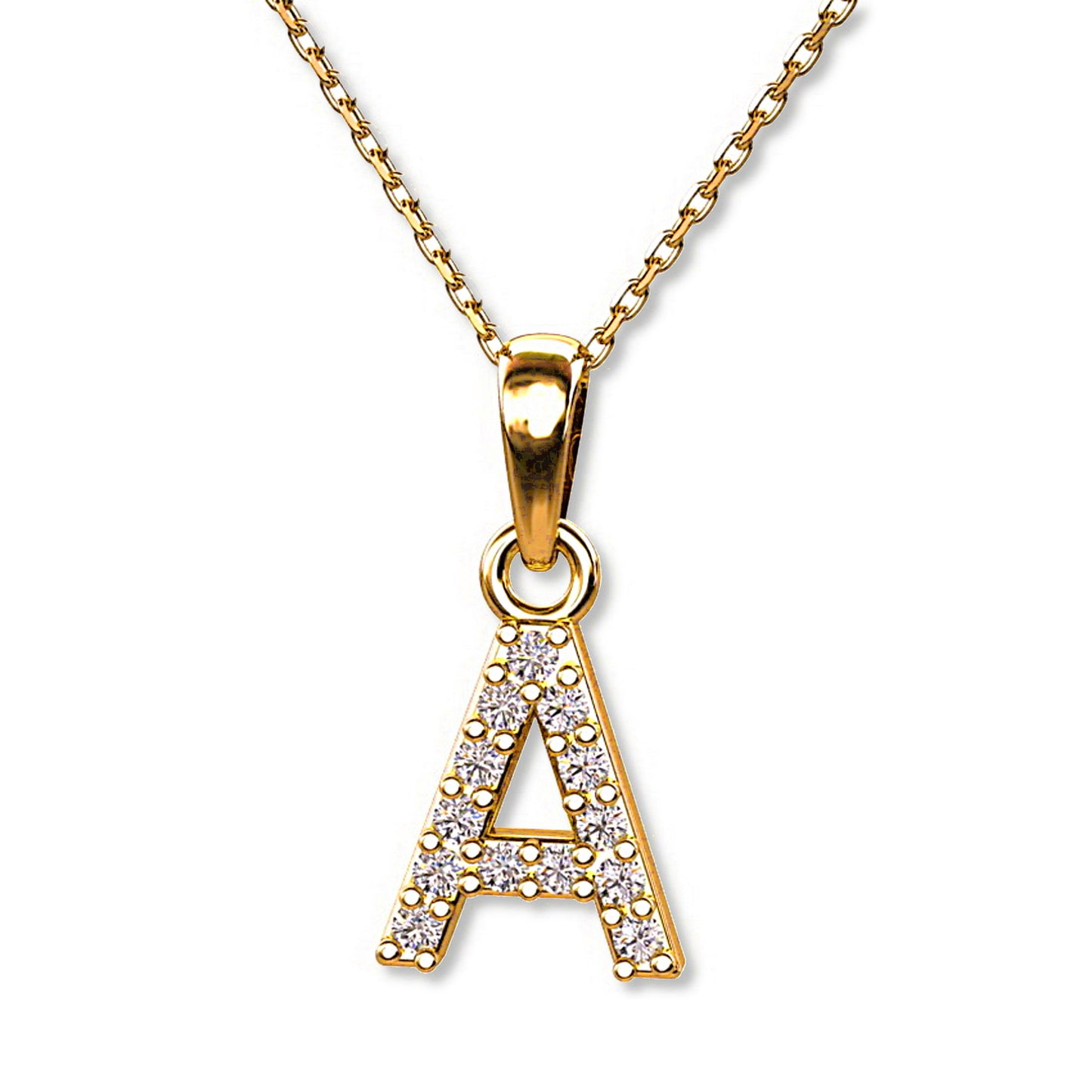 Ein Buchstabenanhänger "A" aus 333 Gold, 15 mm x 7 mm (ohne Kette)