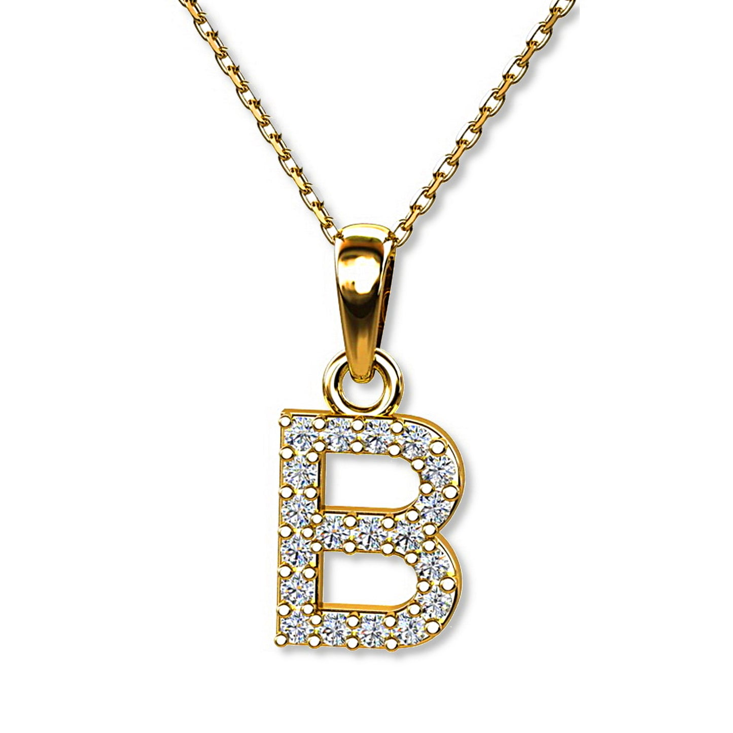 Ein Buchstabenanhänger "B" aus 333 Gold, 15 mm x 7 mm (ohne Kette)