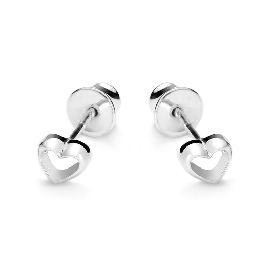 Herzohrringe aus 925 Silber, 5 mm, Anlaufgeschützt