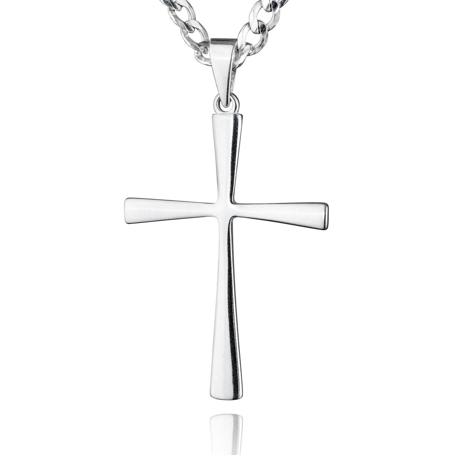 Kreuz aus massivem Silber 925, Anlaufgeschützt, Größe: 50 mm x 30 mm (ohne Kette)