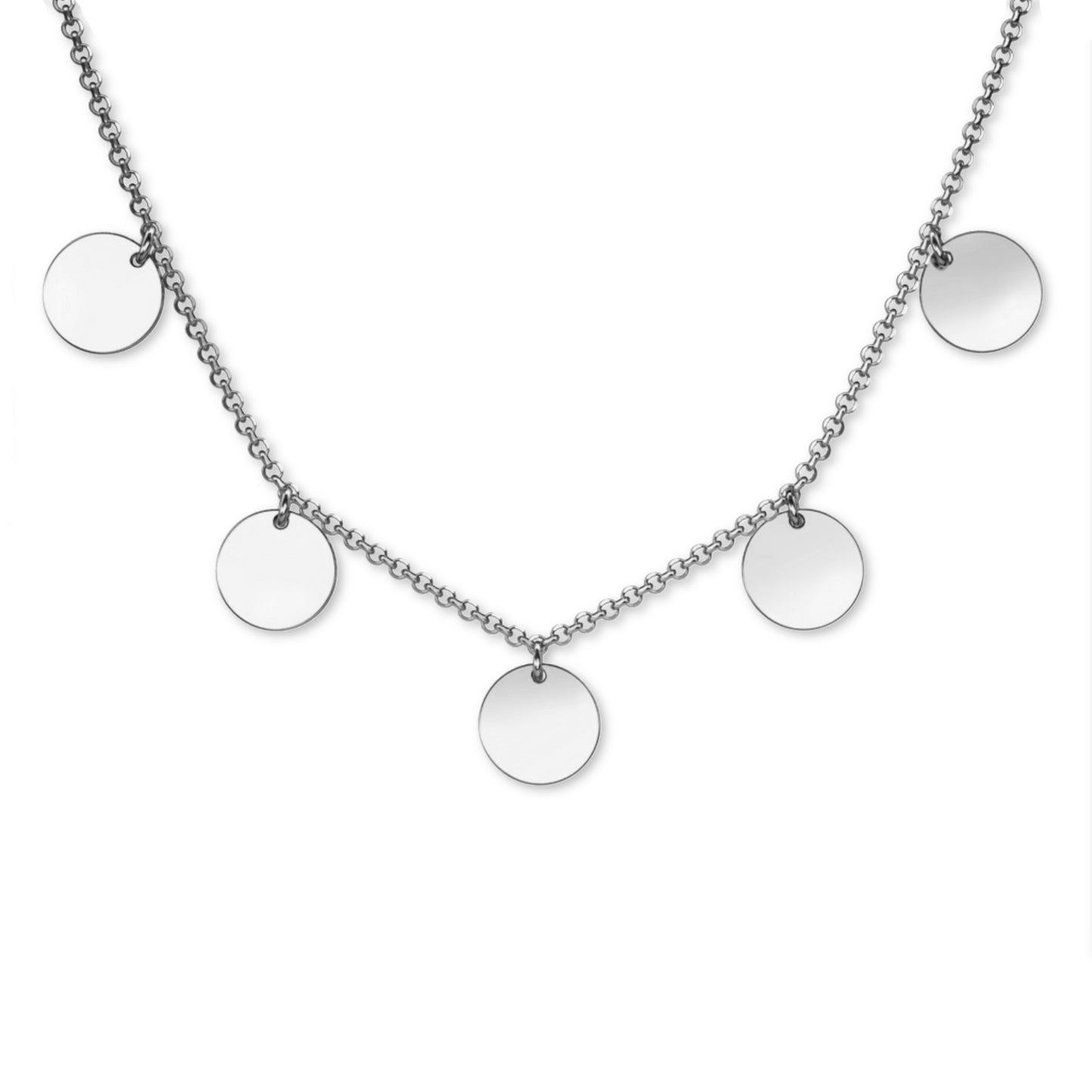 Eine Ankerkette mit Plättchen-Anhängern, aus 925 Silber, Anlaufgeschützt, Breite ca 0,6 mm, Länge 40+3 cm (Kopie)