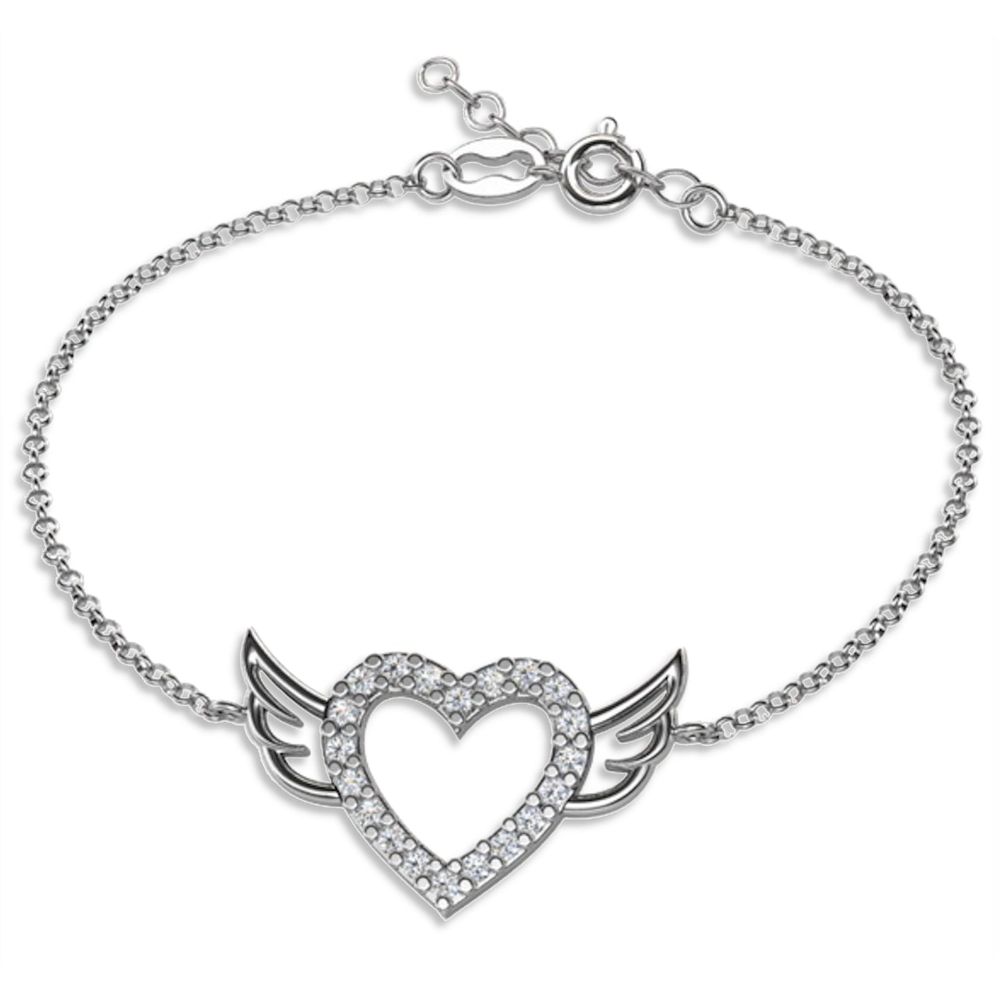 Ein Herzen-Armband aus 925 Silber, Anlaufgeschützt Breite 0,6 mm, Länge 16-19,5 cm