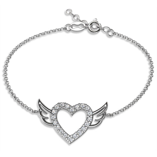 Ein Herzen-Armband aus 925 Silber, Anlaufgeschützt Breite 0,6 mm, Länge 16-19,5 cm