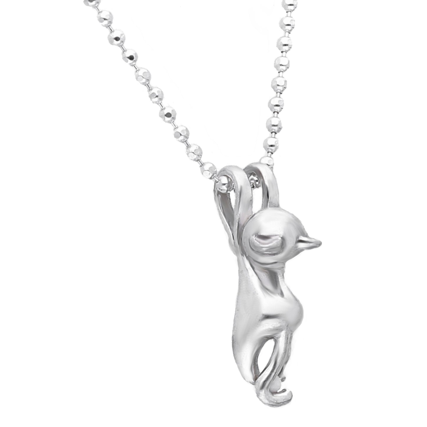 Katzenanhänger aus 925 Silber, Anlaufgeschützt, ca. 21 mm x 4 mm (ohne Kette)