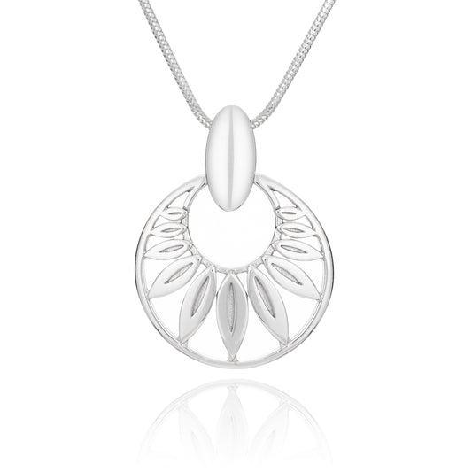 Runder Anhänger aus 925 Silber, Anlaufgeschützt, Durchmesser ca. 23 mm (ohne Kette)