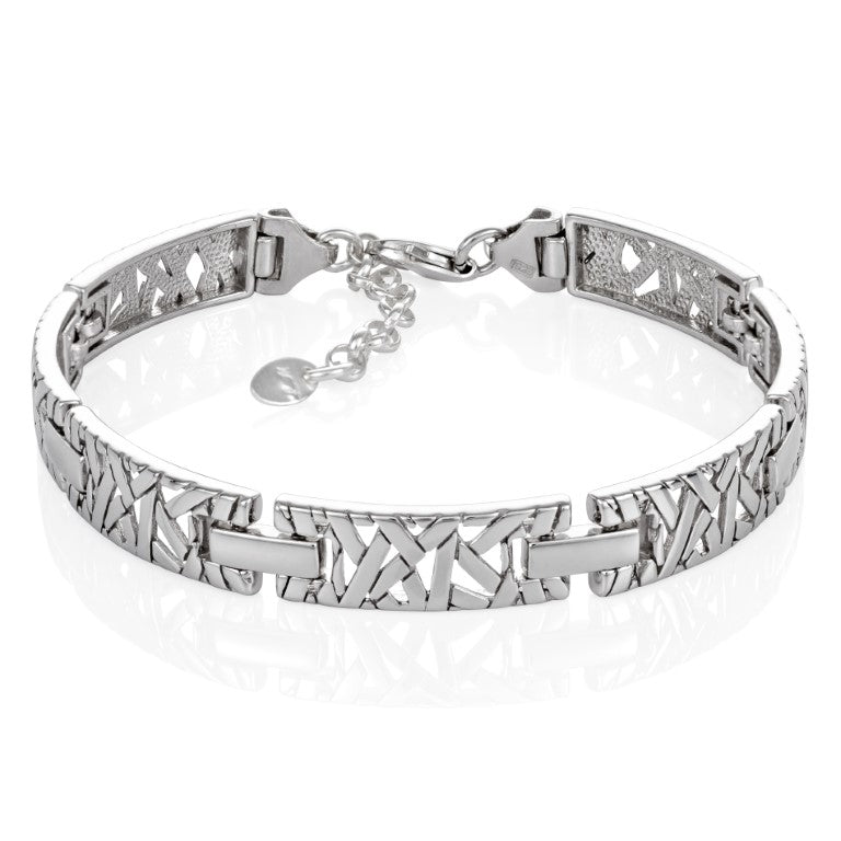 Armband aus 925 Silber, Anlaufgeschützt Breite 8 mm, Länge 18-21 cm
