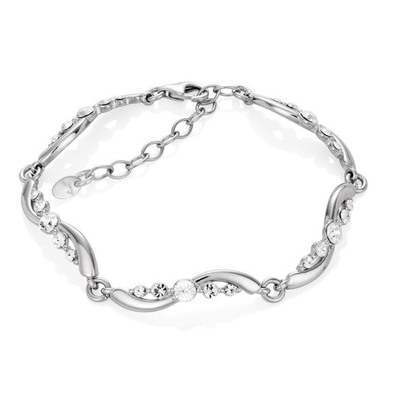 Ein Armband mit Zirkoniasteinen aus 925 Silber, Anlaufgeschützt Breite 5 mm, Länge 18-21 cm