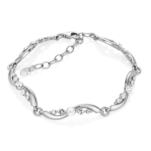 Ein Armband mit Zirkoniasteinen aus 925 Silber, Anlaufgeschützt Breite 5 mm, Länge 18-21 cm
