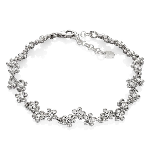 Ein Armband mit Zirkoniasteinen aus 925 Silber, Anlaufgeschützt Breite 5 mm, Länge 18-21 cm