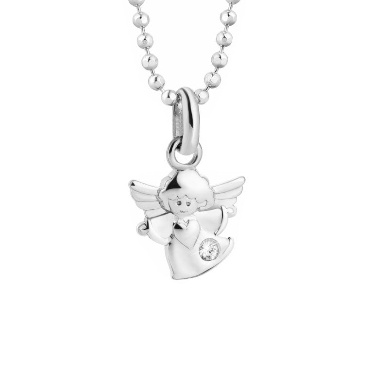 Engelanhänger aus 925 Silber, Anlaufgeschützt, ca. 13 mm x 11 mm (ohne Kette)