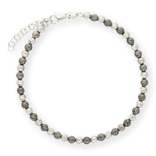 Ein schwarz-silbernes Damenarmband, aus 925 Silber, Anlaufgeschützt Breite 4 mm, Länge 19-22 cm