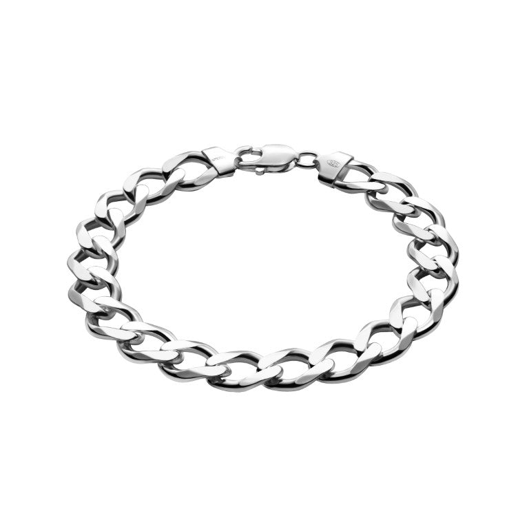 Curb Chain Armband, 925 Silber, Anlaufgeschützt Breite 8,1 mm, Länge 22 cm
