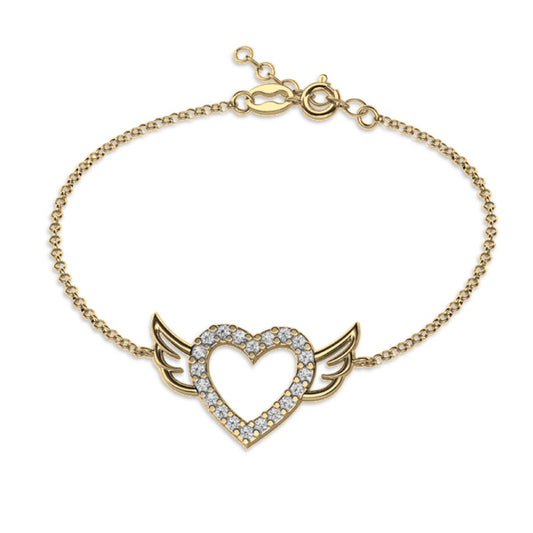 Ein vergoldetes Herzen-Armband aus 925 Silber, Anlaufgeschützt Breite 0,6 mm, Länge 16-19,5 cm