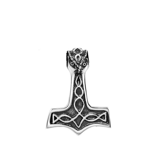 Hammer Thor Anhänger aus 925 Silber, Anlaufgeschützt, ca. 32 mm x 25 mm (ohne Kette)