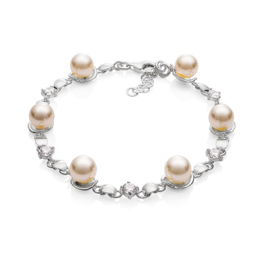 Armband mit Glasperlen, 925 Silber, Anlaufgeschützt Breite  mm, Länge  cm