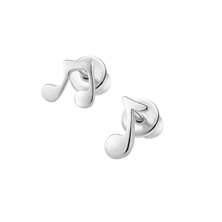 Ein Paar Kinderohrringe Noten, Stecker, aus 925 Silber, 7 mm, Anlaufgeschützt