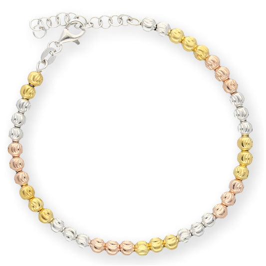 Ein teilvergoldetes Damenarmband, aus 925 Silber, Anlaufgeschützt Breite 4 mm, Länge 16-19,5 cm