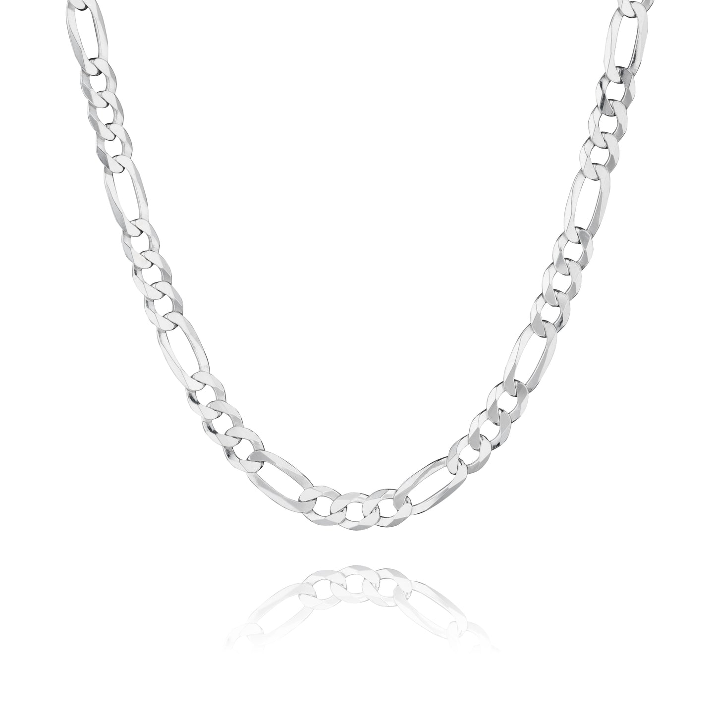 Figarokette aus 925 Silber, Anlaufgeschützt, Breite 6 mm, Länge 50 cm