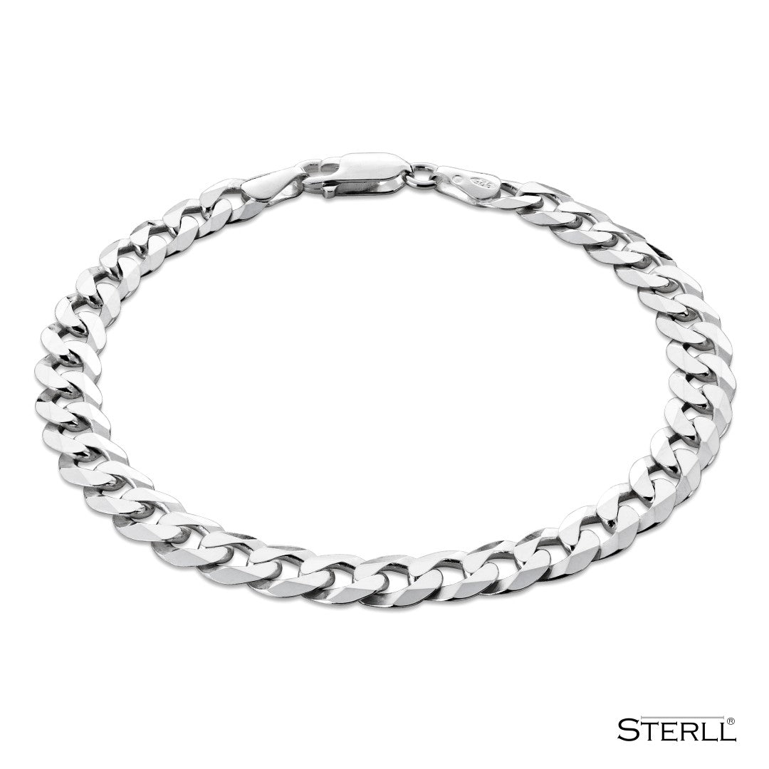Concave Armband, 925 Silber, Anlaufgeschützt Breite 6,6 mm, Länge 23 cm