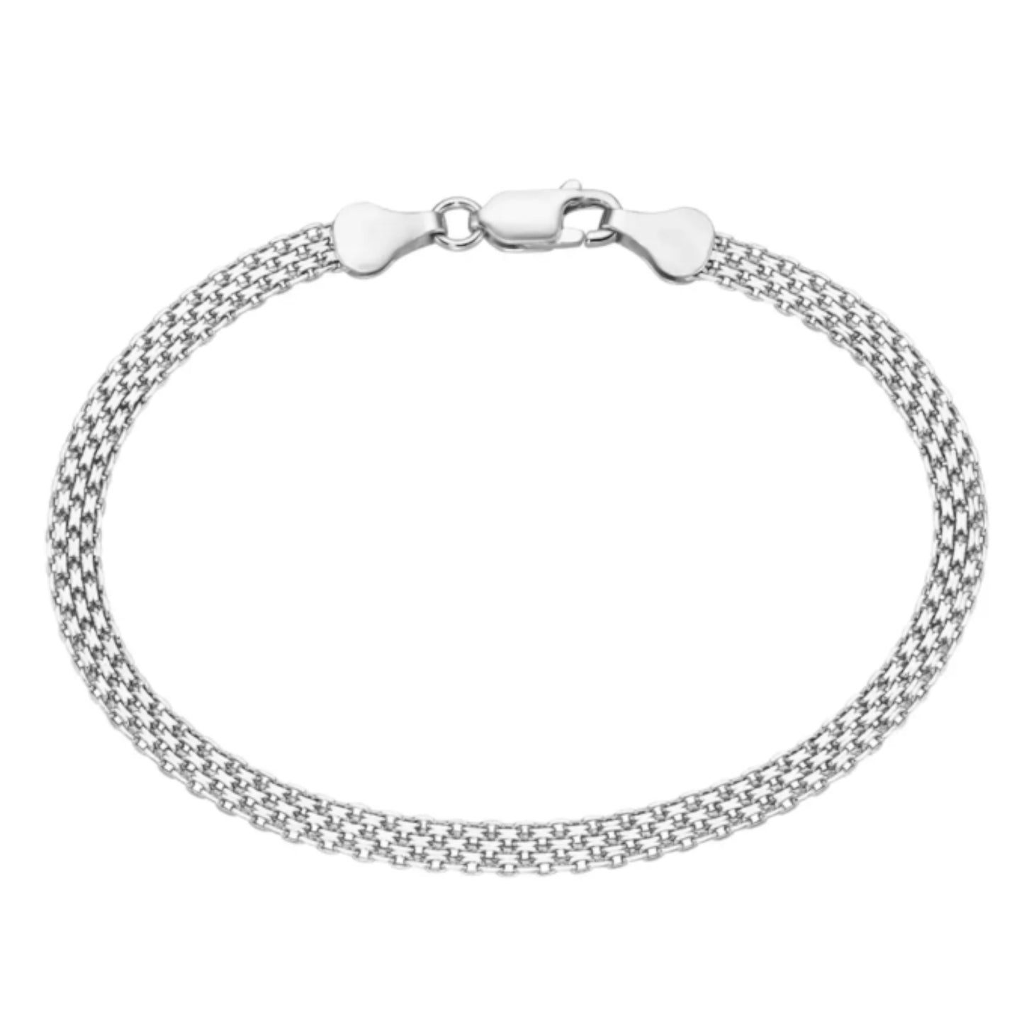 4-faches Bismarck-Armband aus 925 Silber, Anlaufgeschützt, Breite 5,7 mm, Länge 20 cm