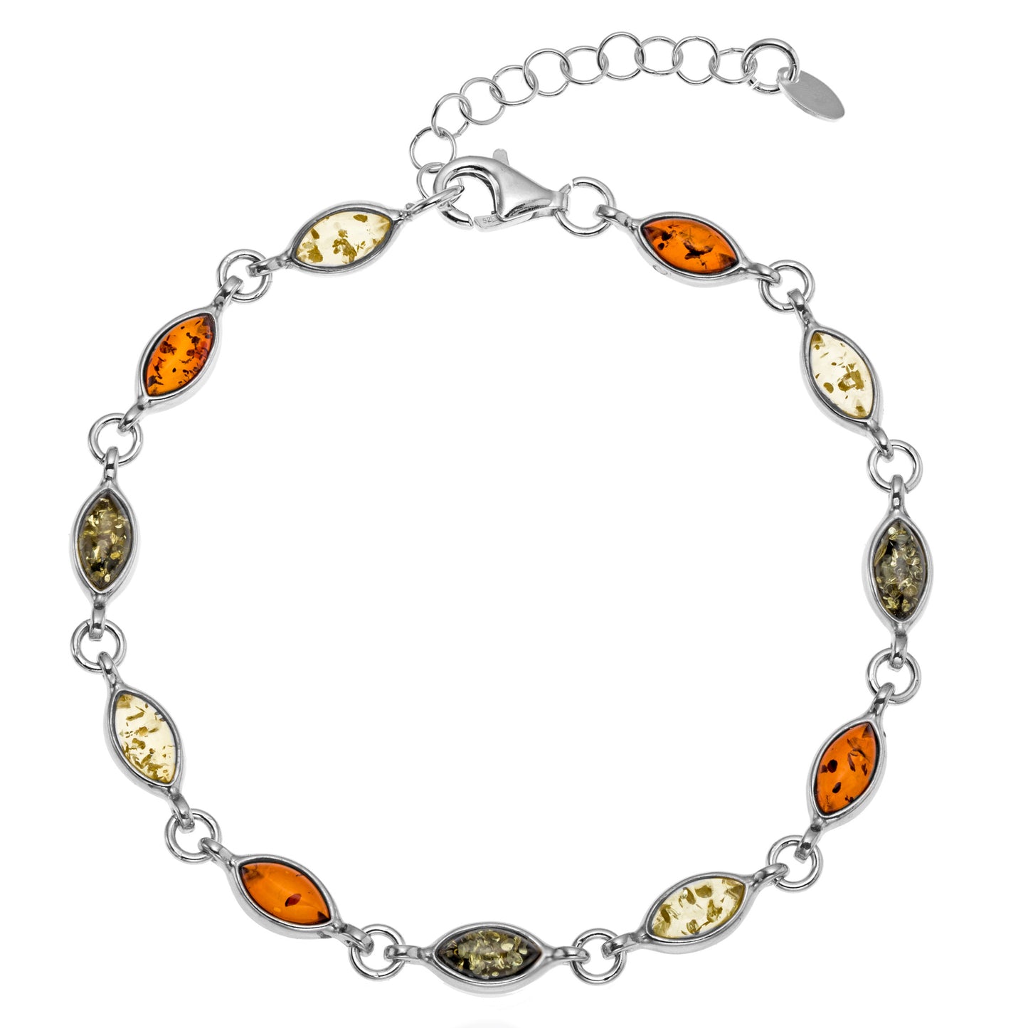 Armband aus 925 Silber, Anlaufgeschützt, Länge 20-23 cm