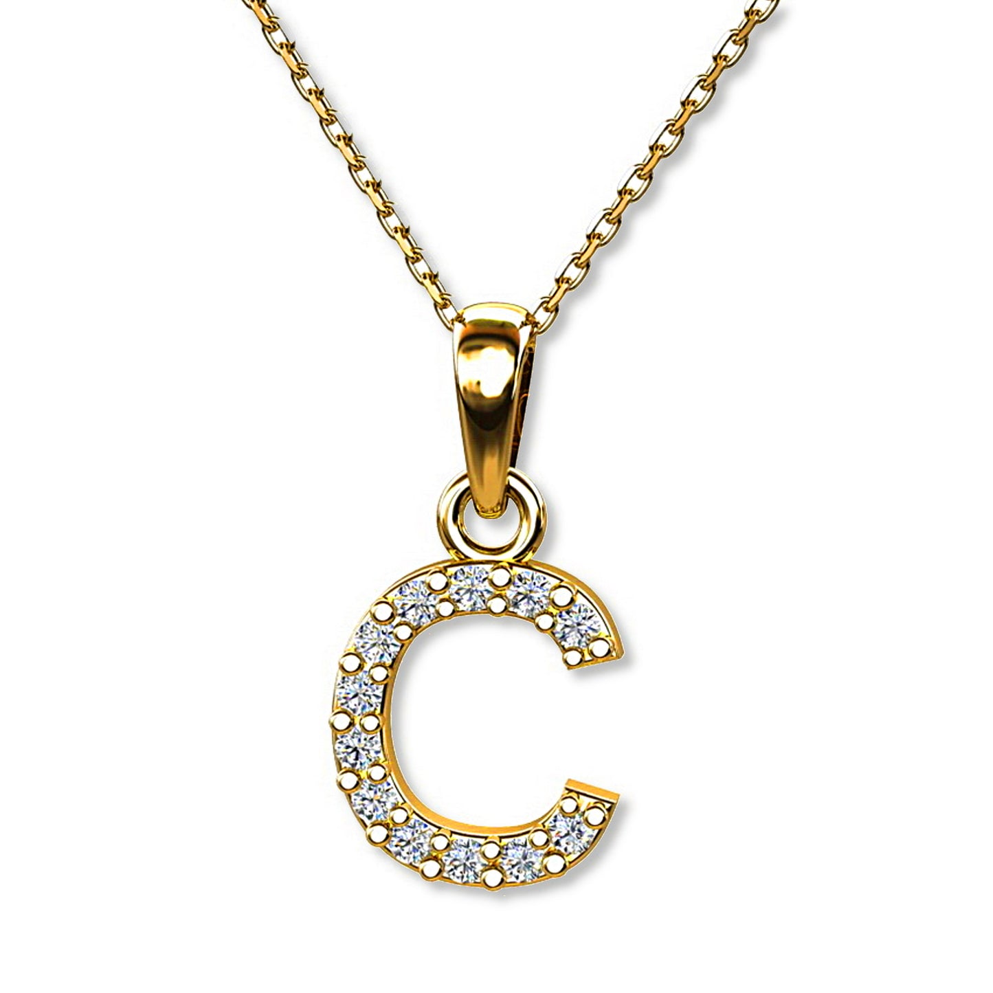 Ein Buchstabenanhänger "C" aus 333 Gold, 15 mm x 7 mm (ohne Kette)