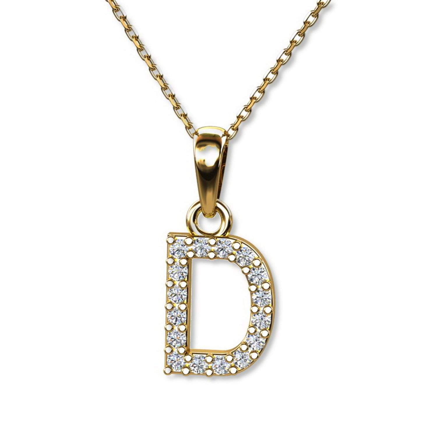 Ein Buchstabenanhänger "D" aus 333 Gold, 15 mm x 7 mm (ohne Kette)