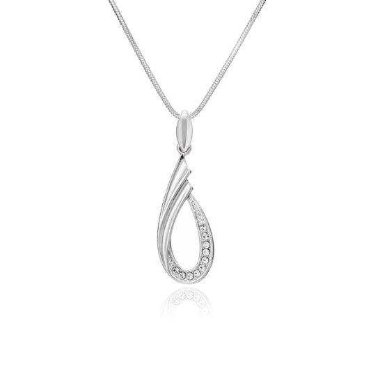 Tropfenformiger Silberanhänger aus 925 Silber, Anlaufgeschützt, ca. 30 mm x 12 mm (ohne Kette)