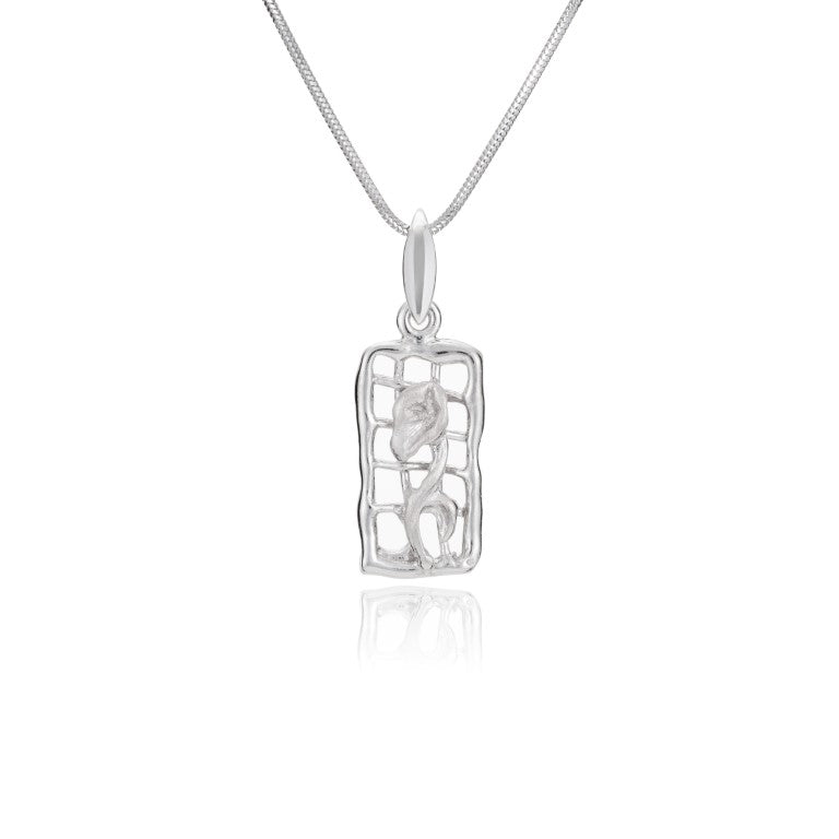 Viereckiger Silberanhänger aus 925 Silber, Anlaufgeschützt, ca. 20 mm x 12 mm,(ohne Kette)