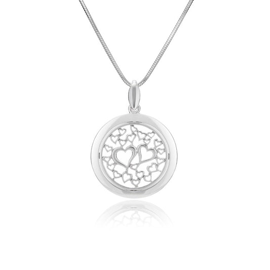 Runder Anhänger aus 925 Silber, Anlaufgeschützt, Durchmesser ca. 20 mm (ohne Kette)