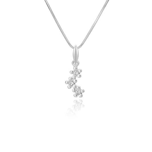 Ein Anhänger mit Blumenmotiv glänzend aus 925 Silber, Anlaufgeschützt, Größe ca. 15 mm x 5 mm (ohne Kette)