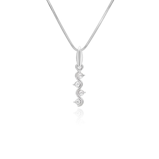 Ein Zirkonia-Anhänger aus 925 Silber, Anlaufgeschützt, ca. 1,8 mm (ohne Kette)